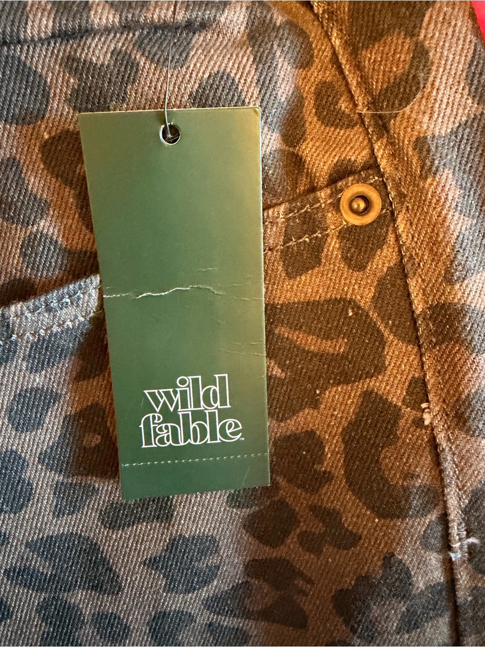 NWT wild fable Sz 30 Brown Leopard Print Wide Leg Jeans - Picture 4 of 8